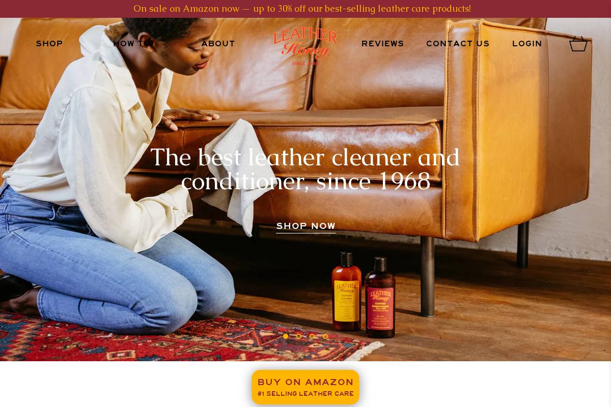leatherhoney.com homepage screenshot