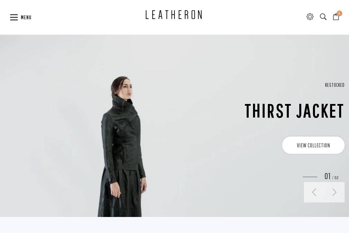 leatheron.com.au homepage screenshot