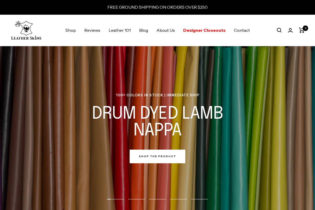 leatherskins.com homepage screenshot