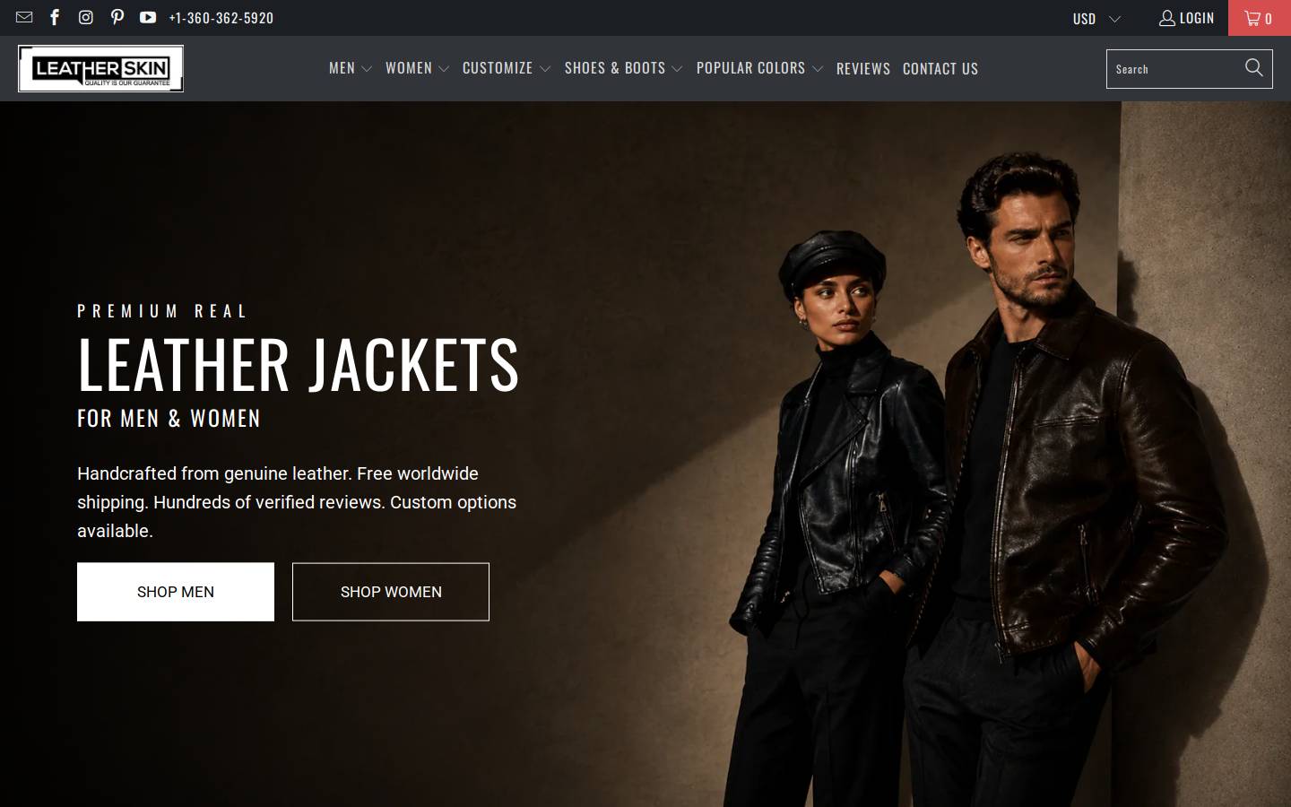 Leather Skin homepage screenshot