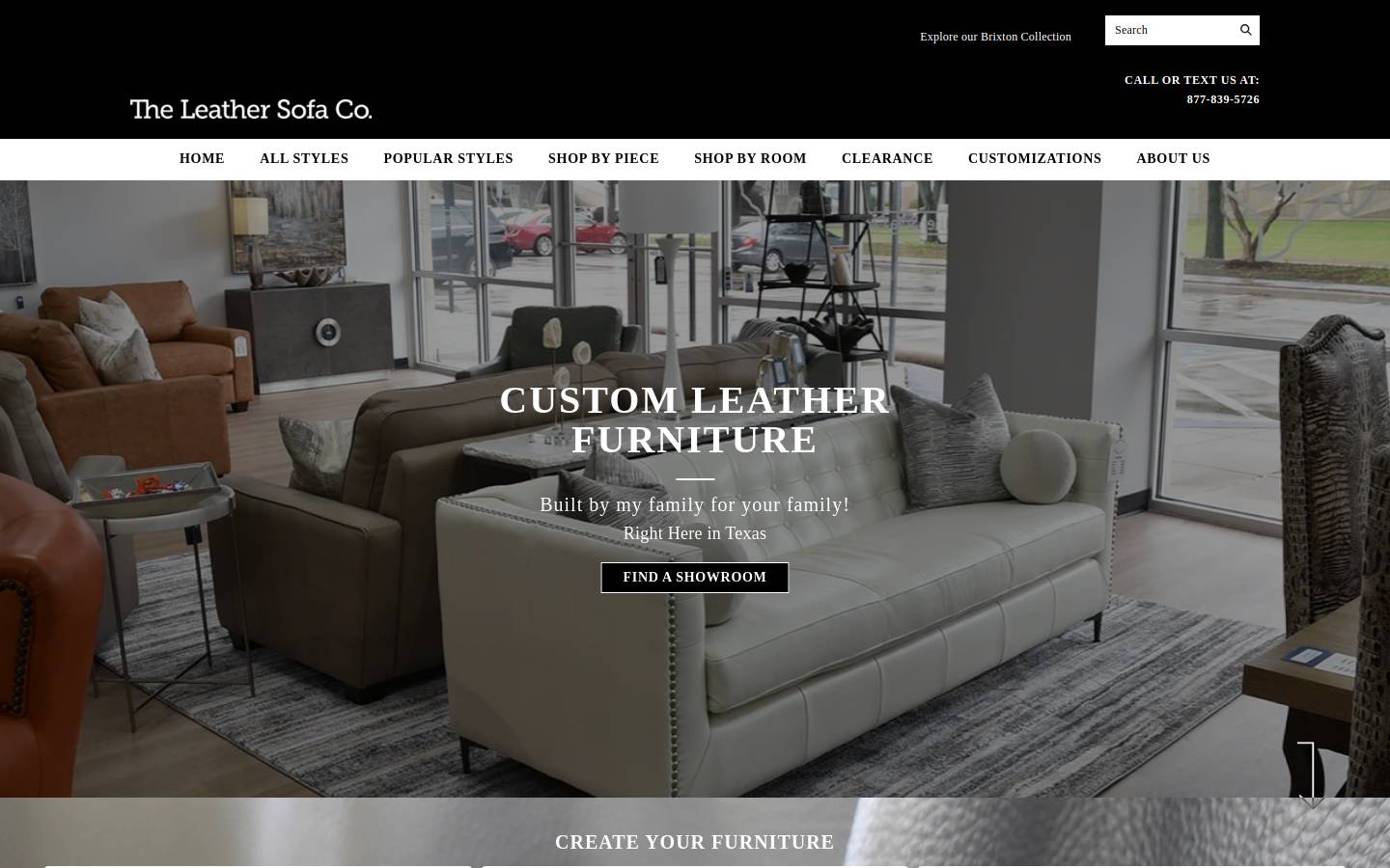Leathersofaco homepage screenshot