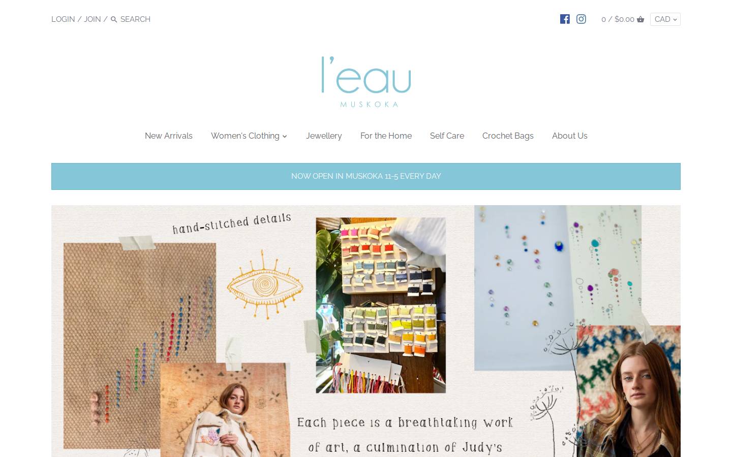 leaumuskoka.com homepage screenshot
