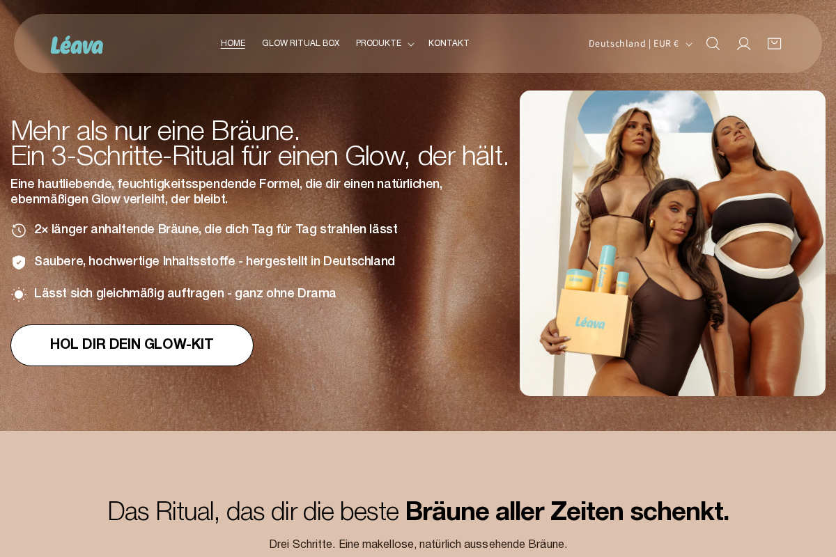 Leavacosmetics homepage screenshot