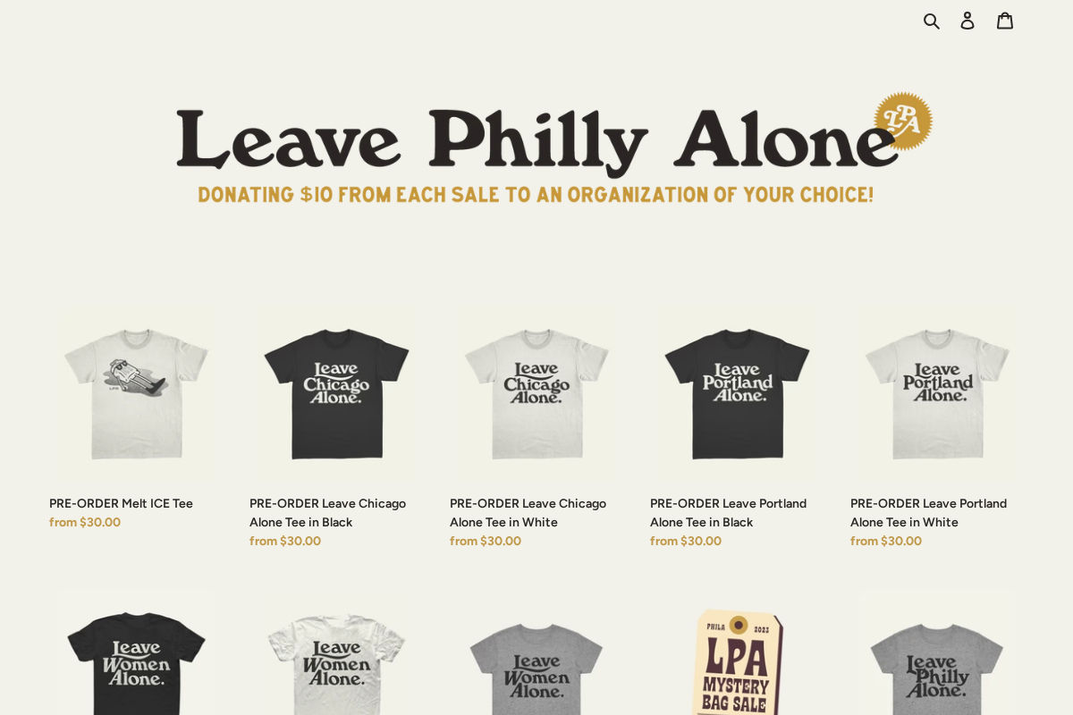 Leave Philly Alone homepage screenshot