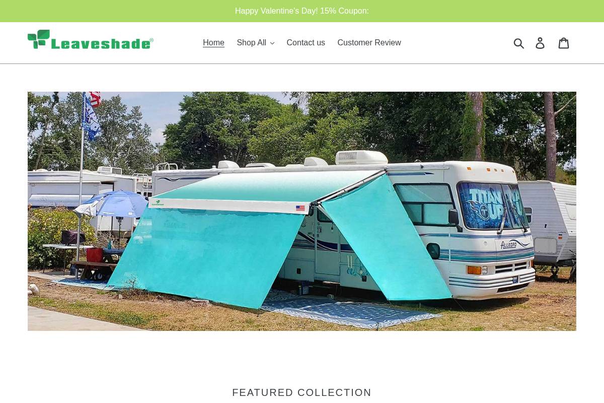 leaveshade.com homepage screenshot