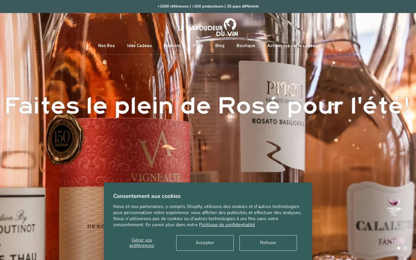 Le Baroudeur du Vin homepage screenshot