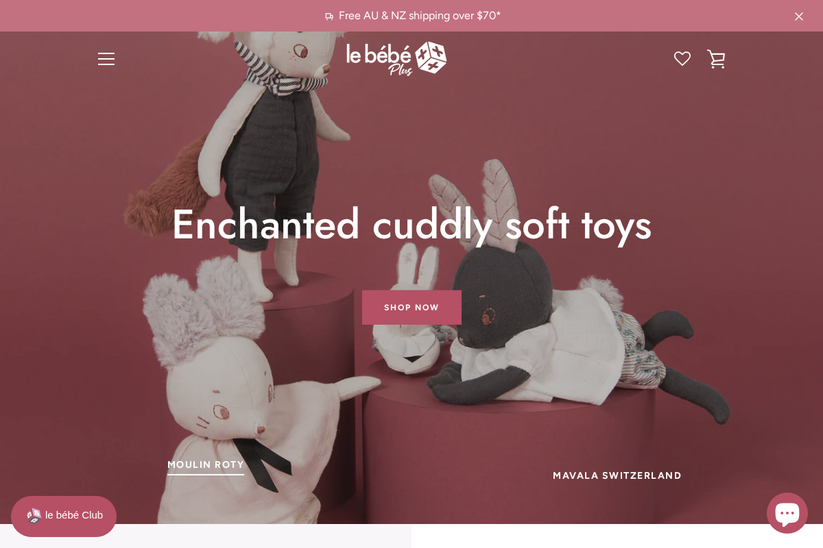 le bébé + homepage screenshot