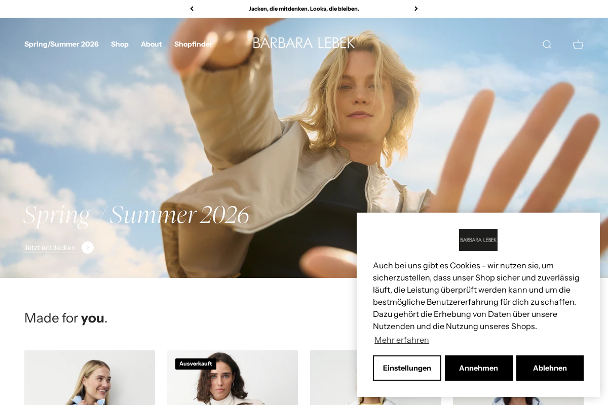 Lebek homepage screenshot