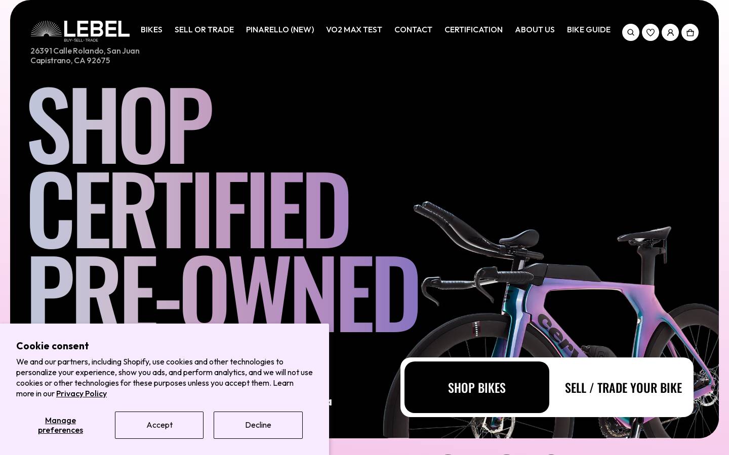 lebelbicycles.com homepage screenshot