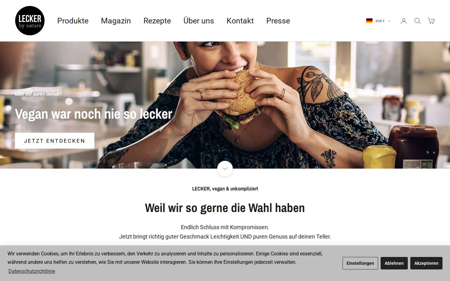 leckerbynature.de homepage screenshot