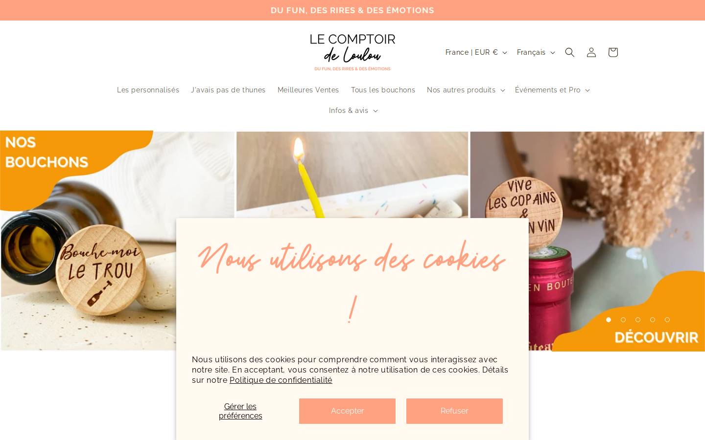 Le comptoir de Loulou homepage screenshot