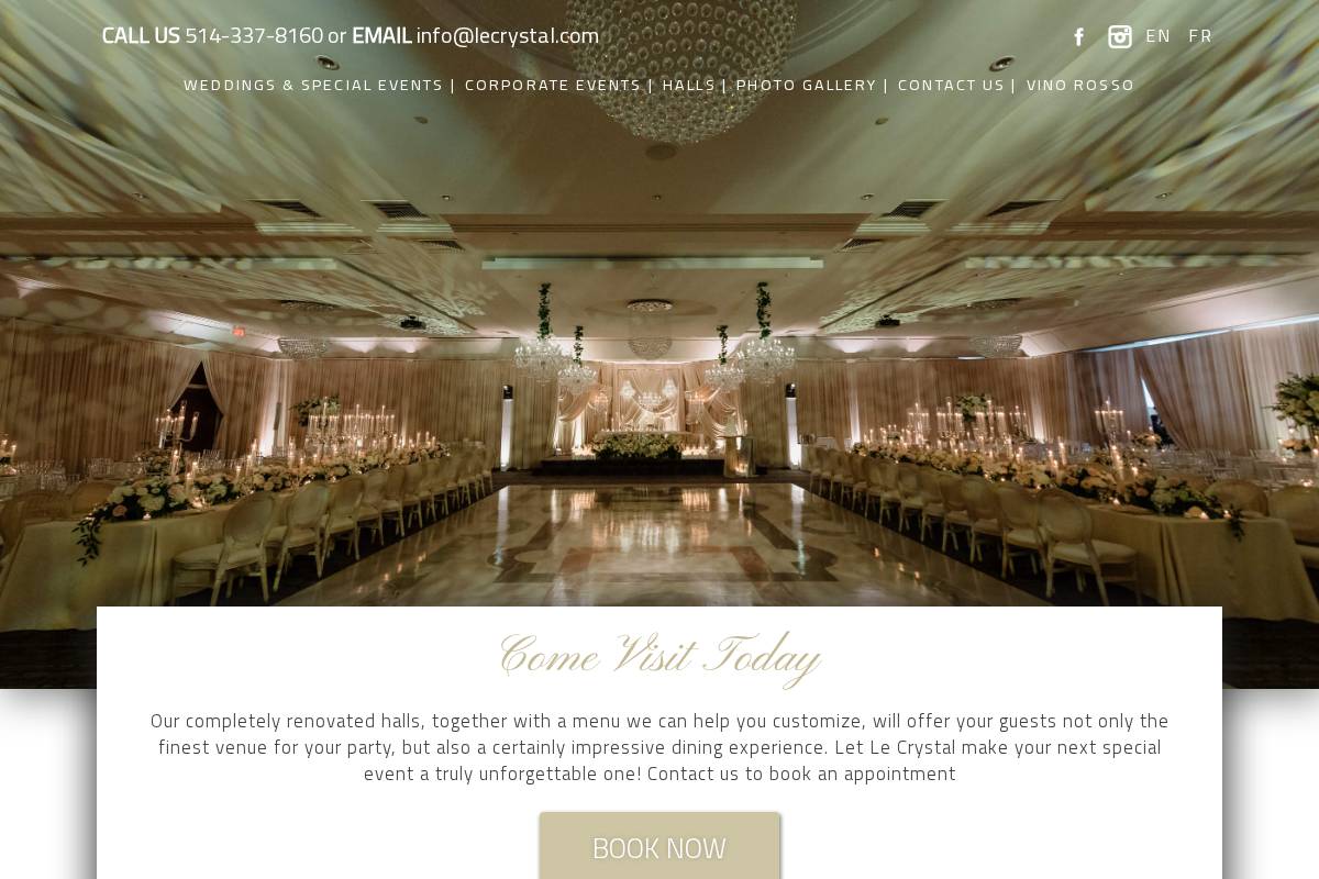 lecrystal.com homepage screenshot