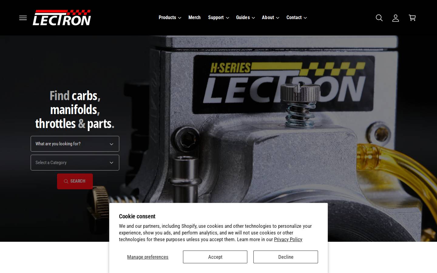 Lectron homepage screenshot