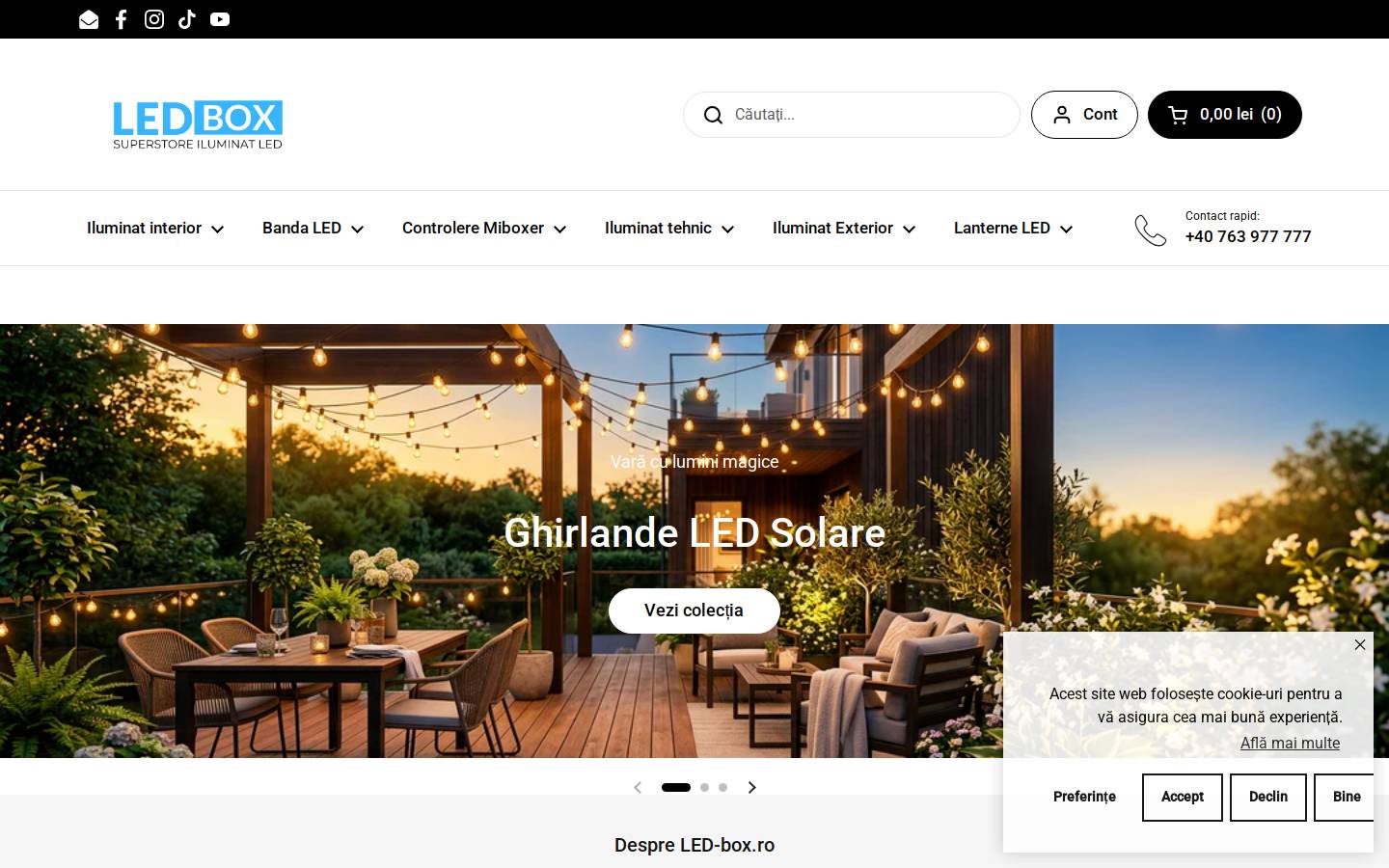 led-box.ro homepage screenshot
