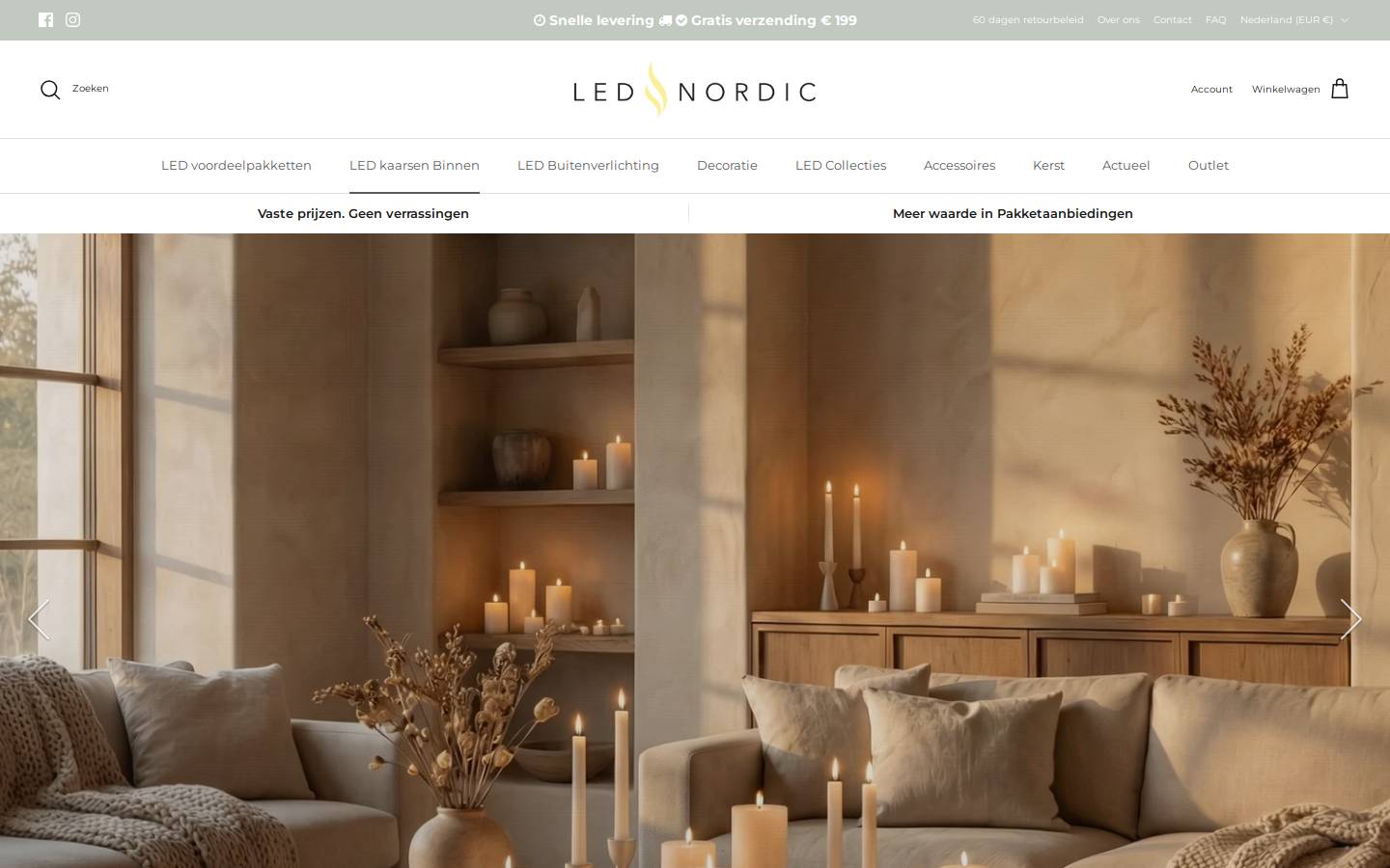 Led Nordic homepage screenshot