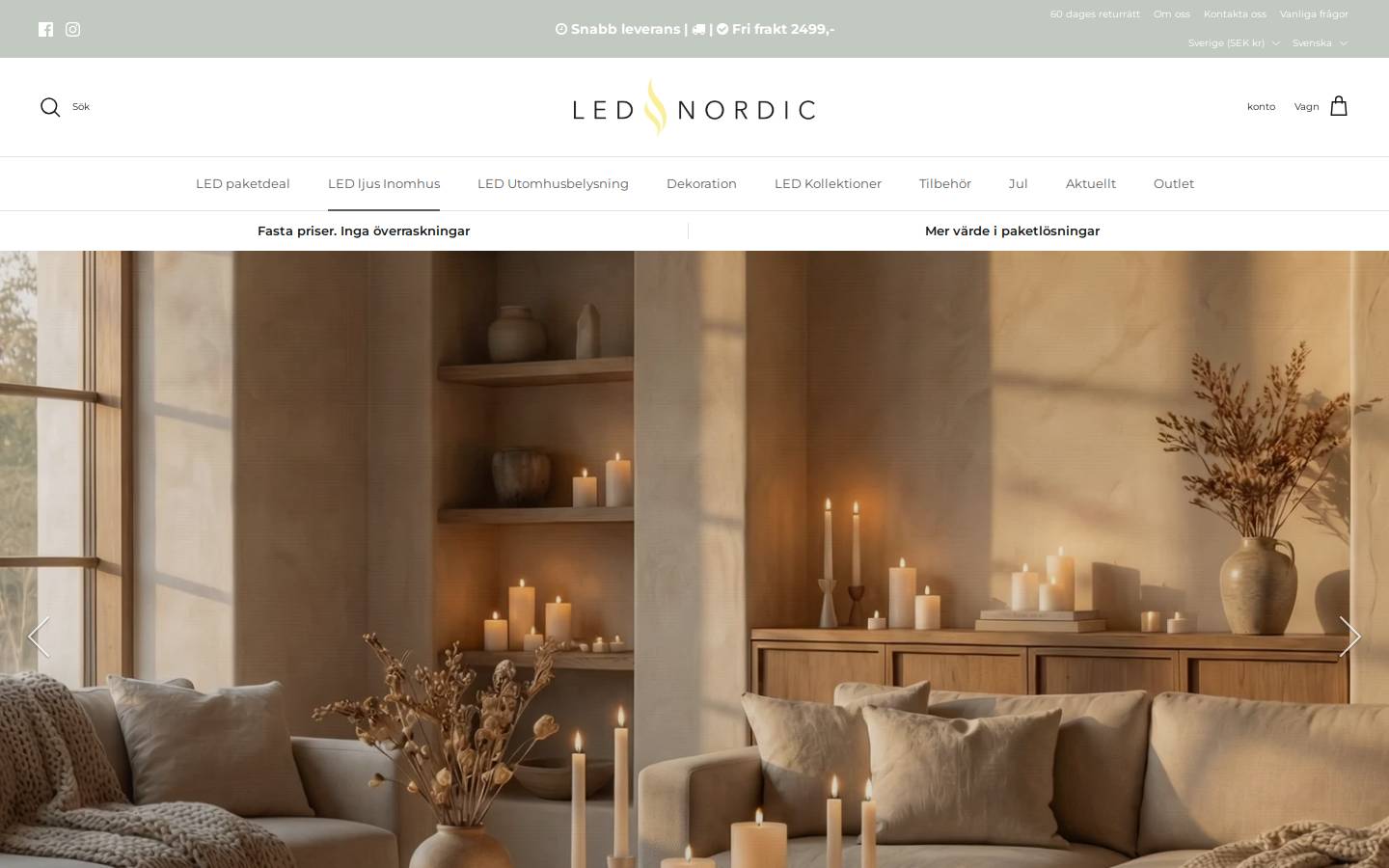 Led Nordic homepage screenshot