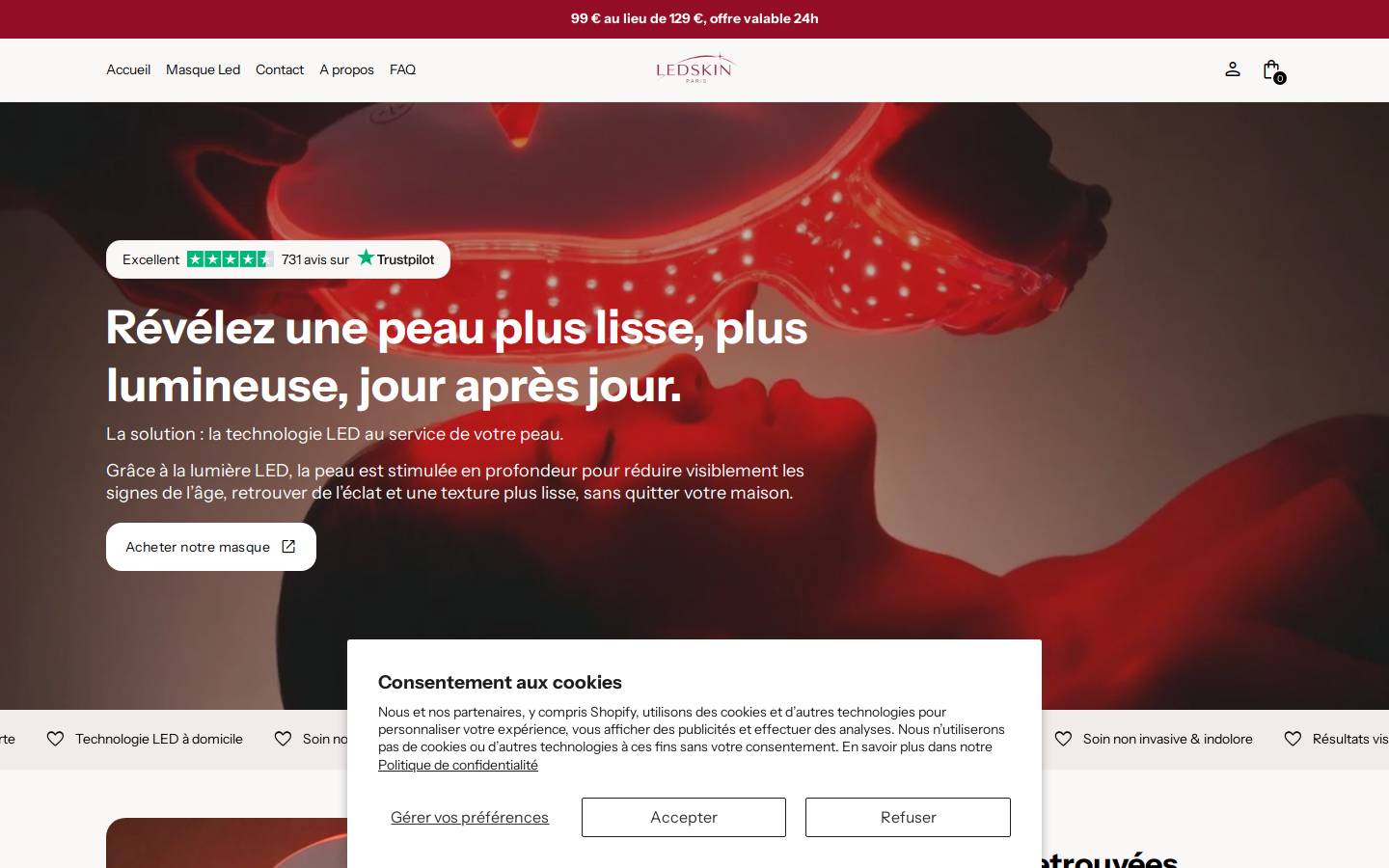 led-skin.com homepage screenshot