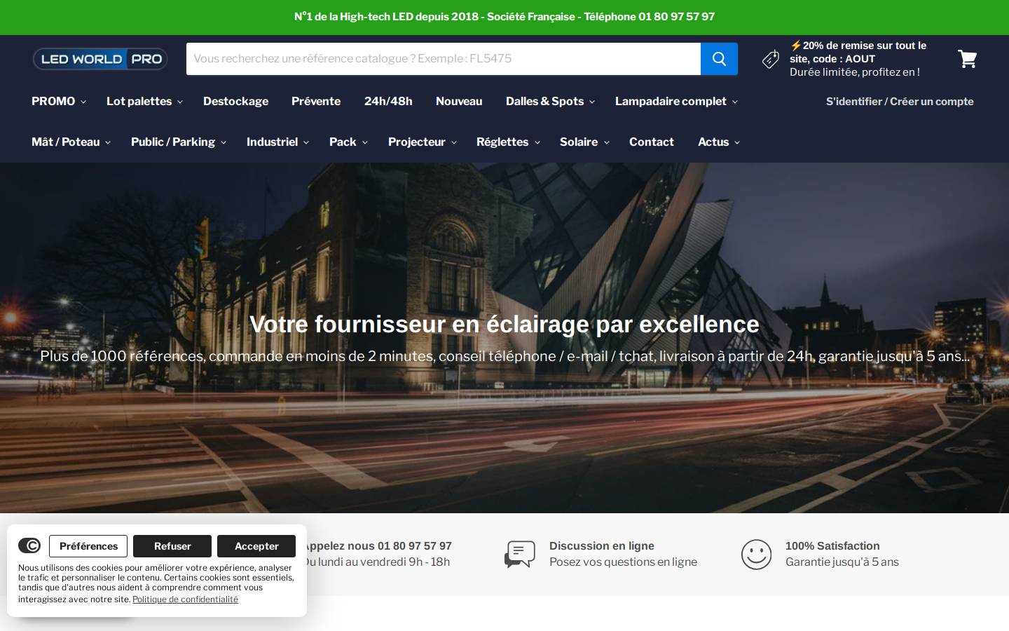 LED World PRO homepage screenshot