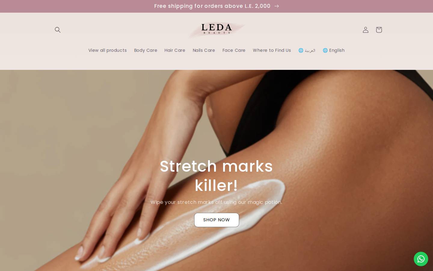 ledabeauty.com homepage screenshot