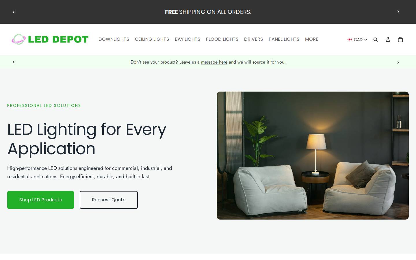 leddepot.co homepage screenshot