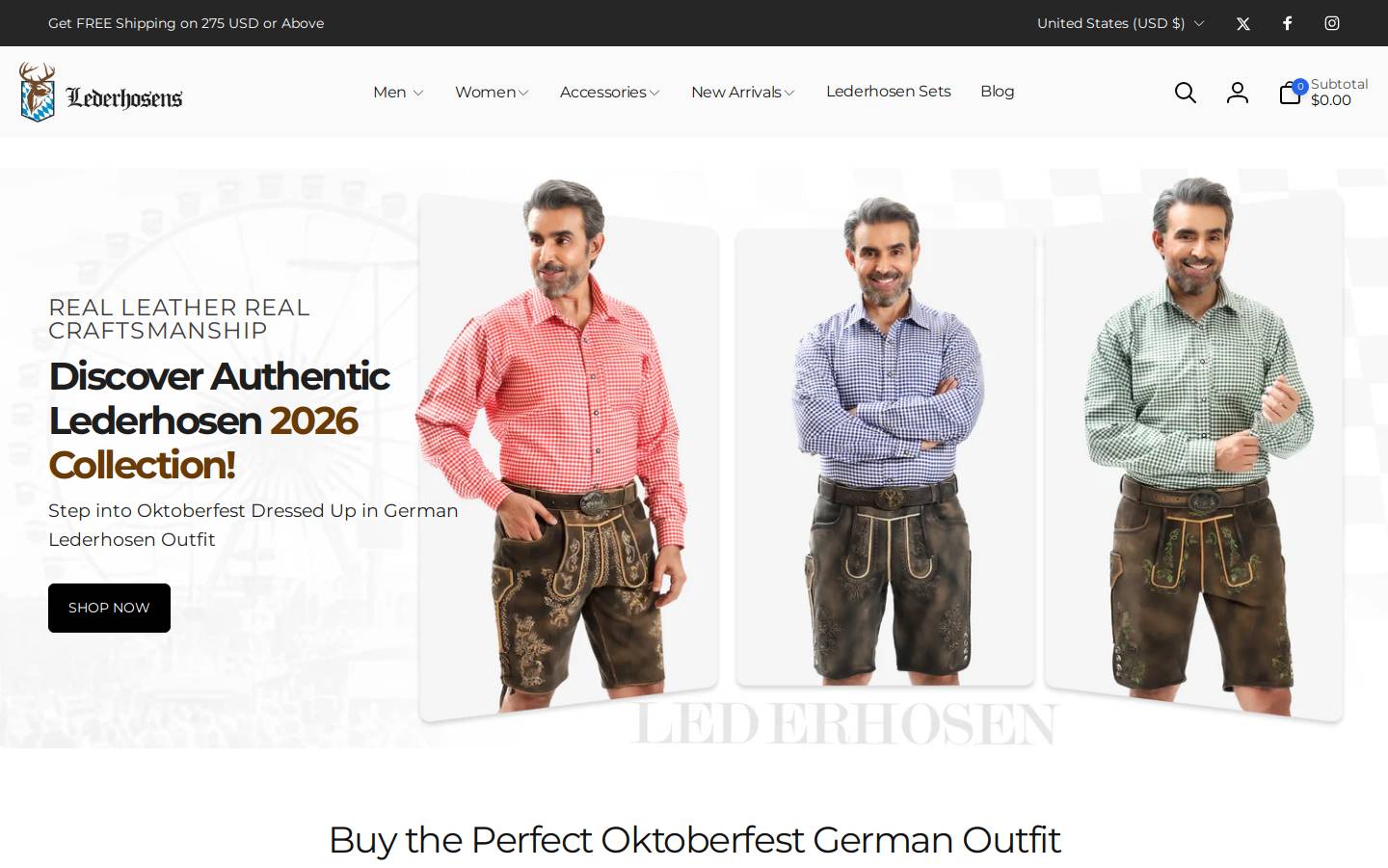 Lederhosens homepage screenshot