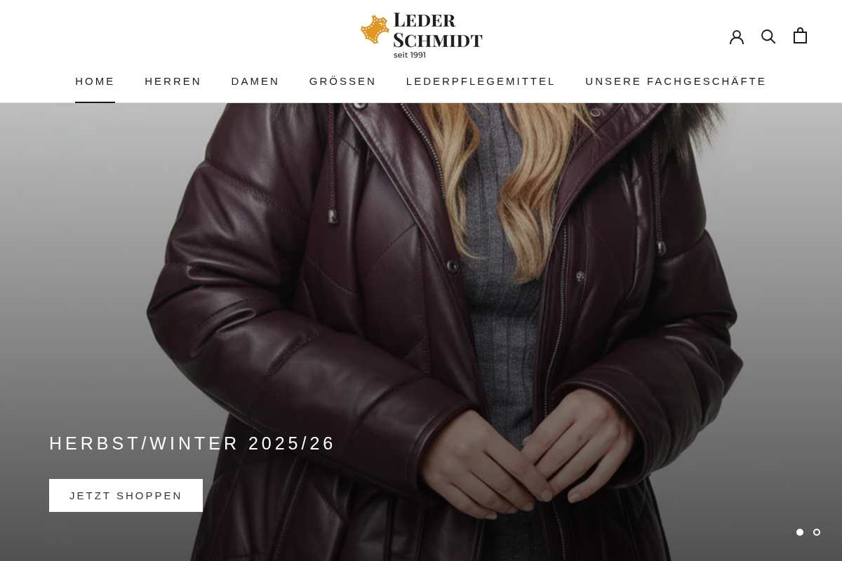 Leder Schmidt Online homepage screenshot