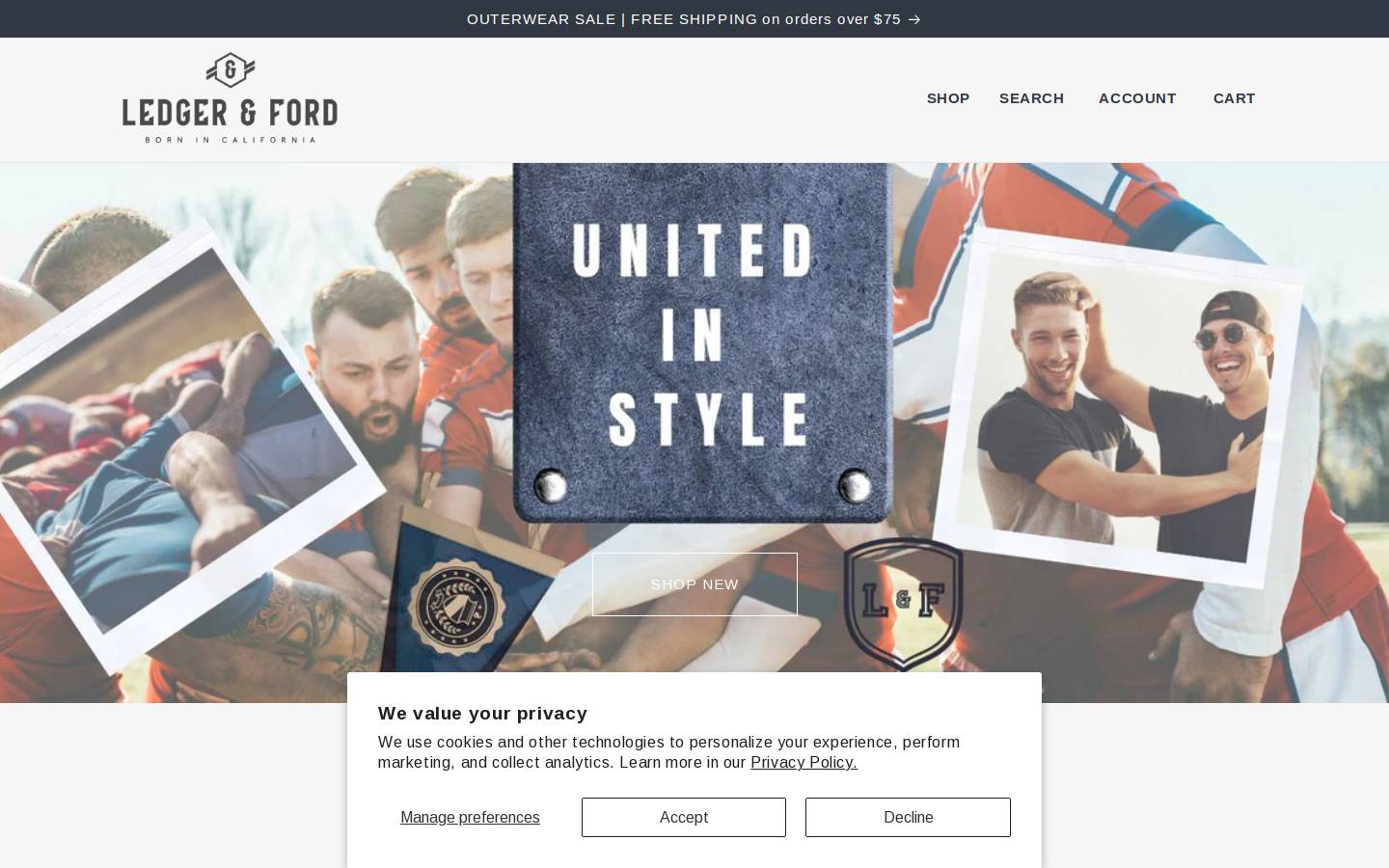 ledgerandford.com homepage screenshot
