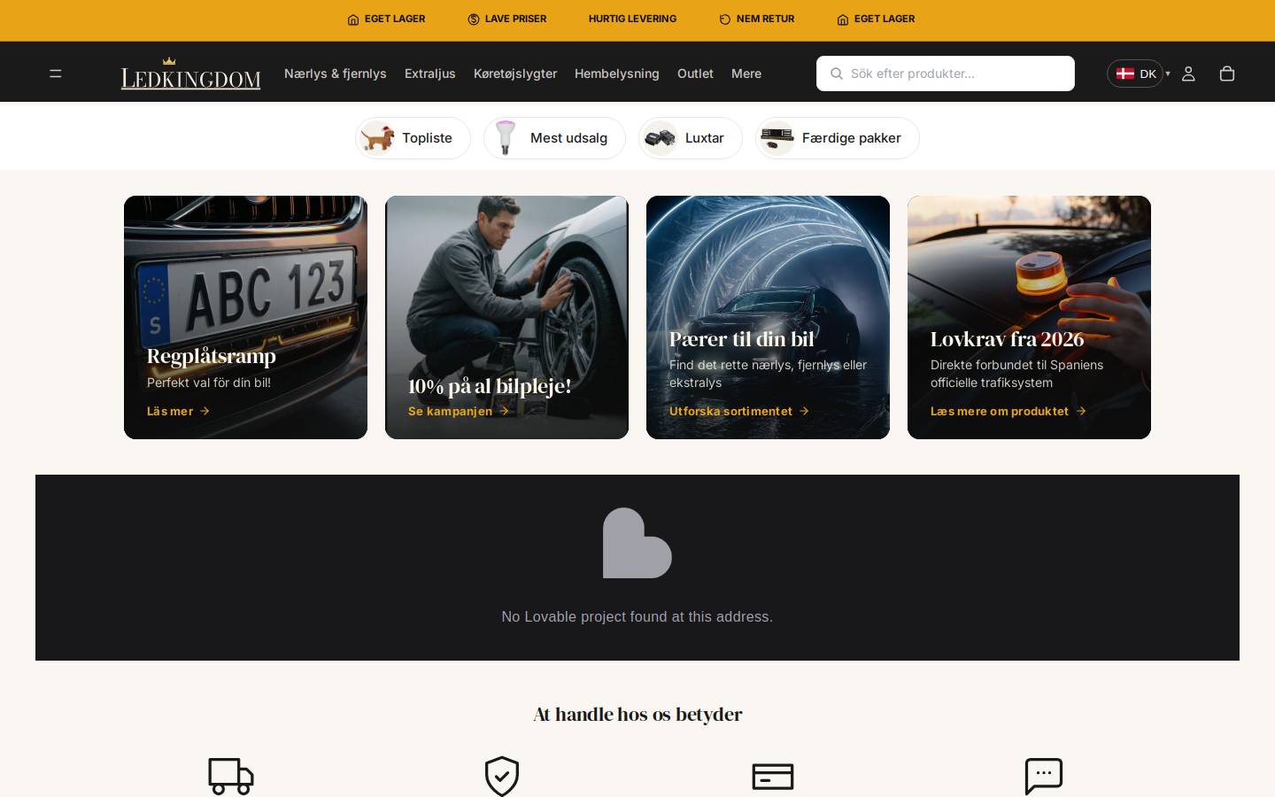 ledkingdom.dk homepage screenshot
