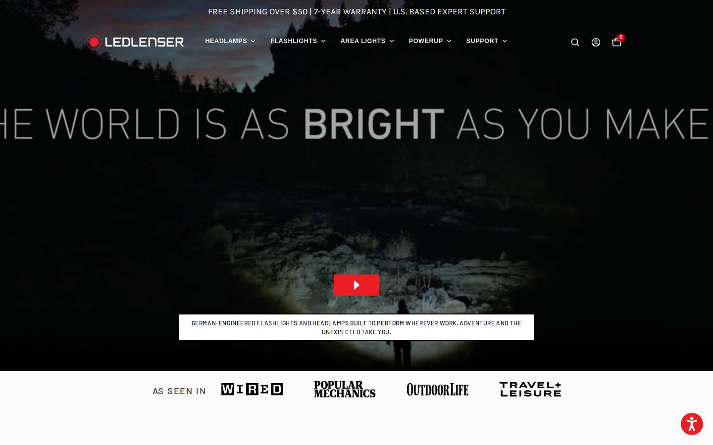 Ledlenser homepage screenshot