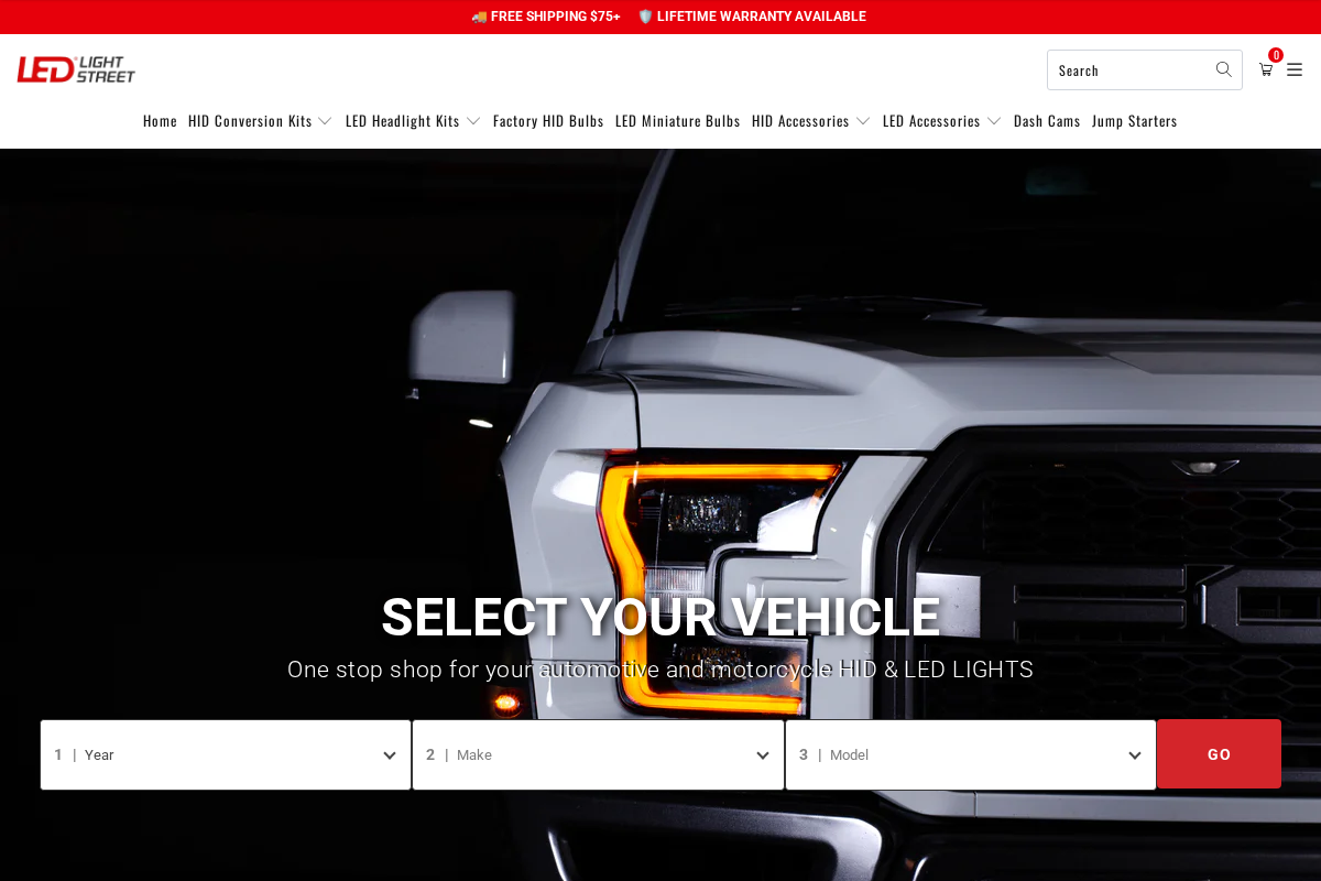 LED Light Street homepage screenshot