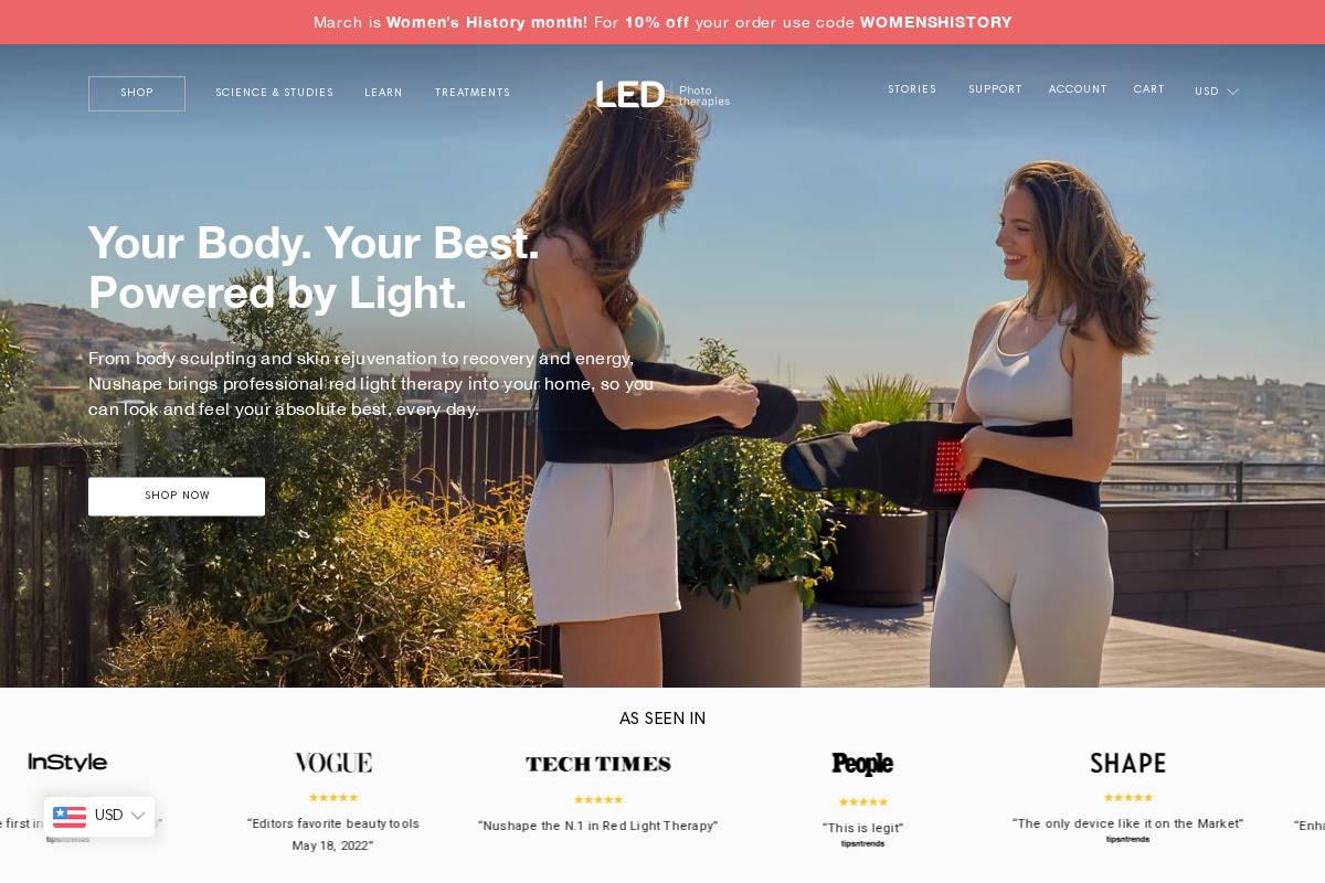 ledphototherapies.com homepage screenshot
