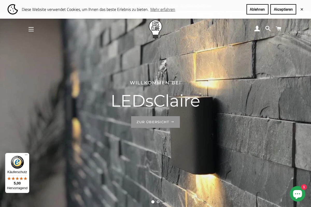 LEDsClaire homepage screenshot