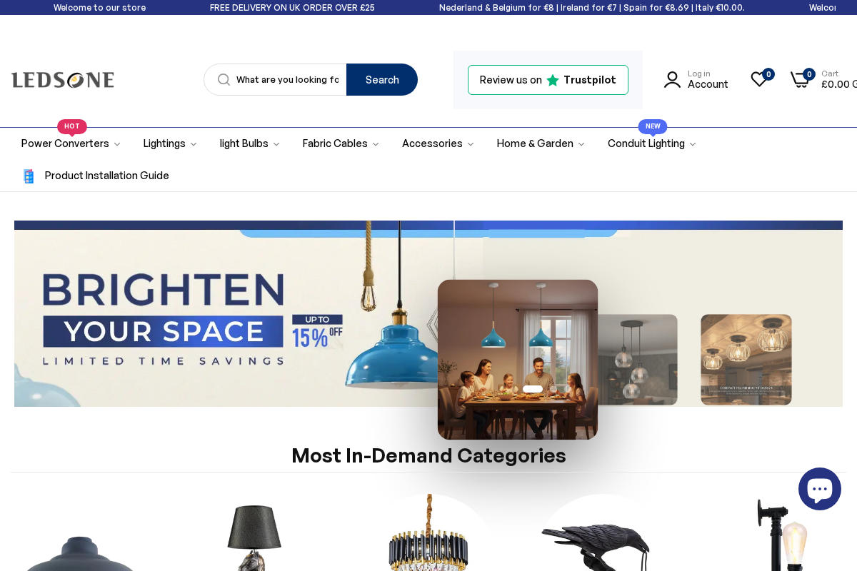 Ledsone homepage screenshot