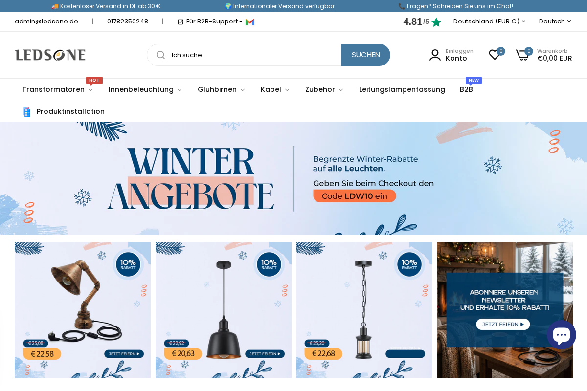 Ledsone de homepage screenshot
