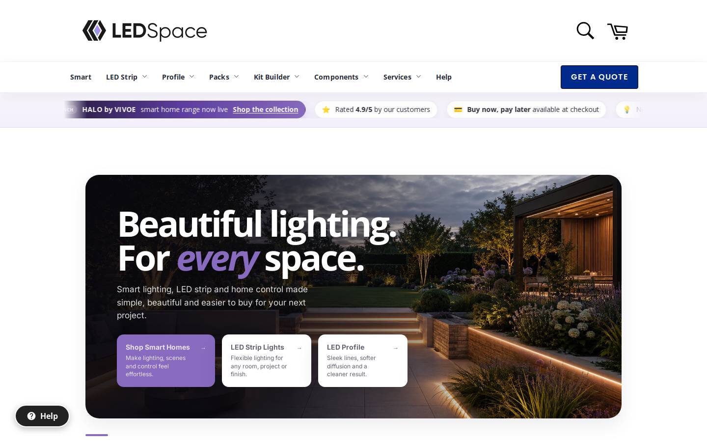 Ledspace homepage screenshot