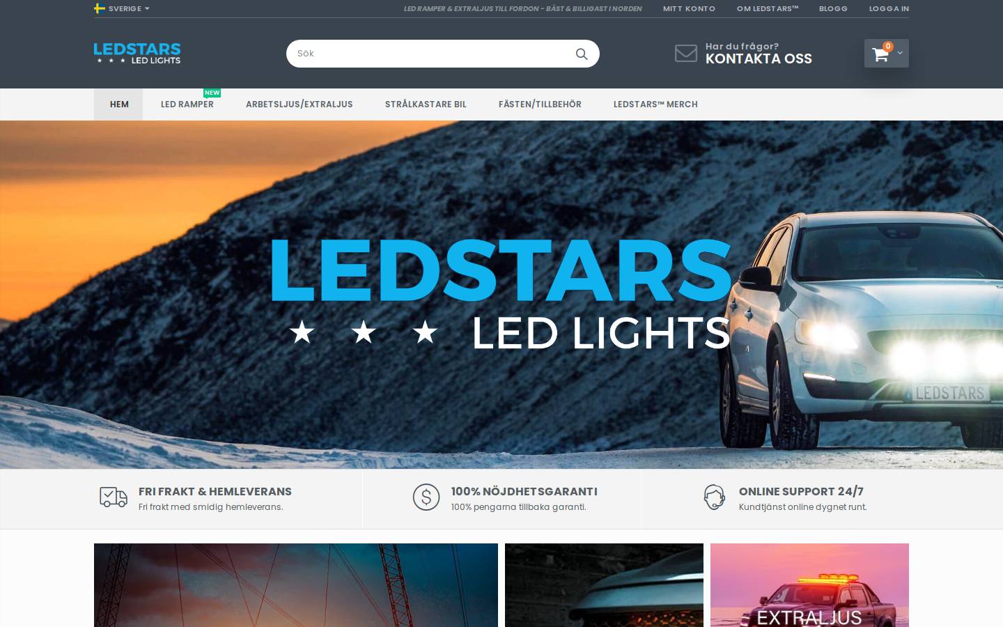 Ledstars.se homepage screenshot