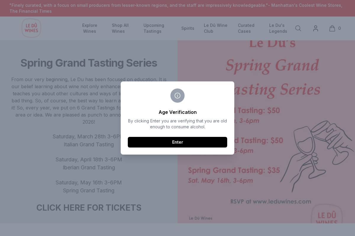 leduwines.com homepage screenshot