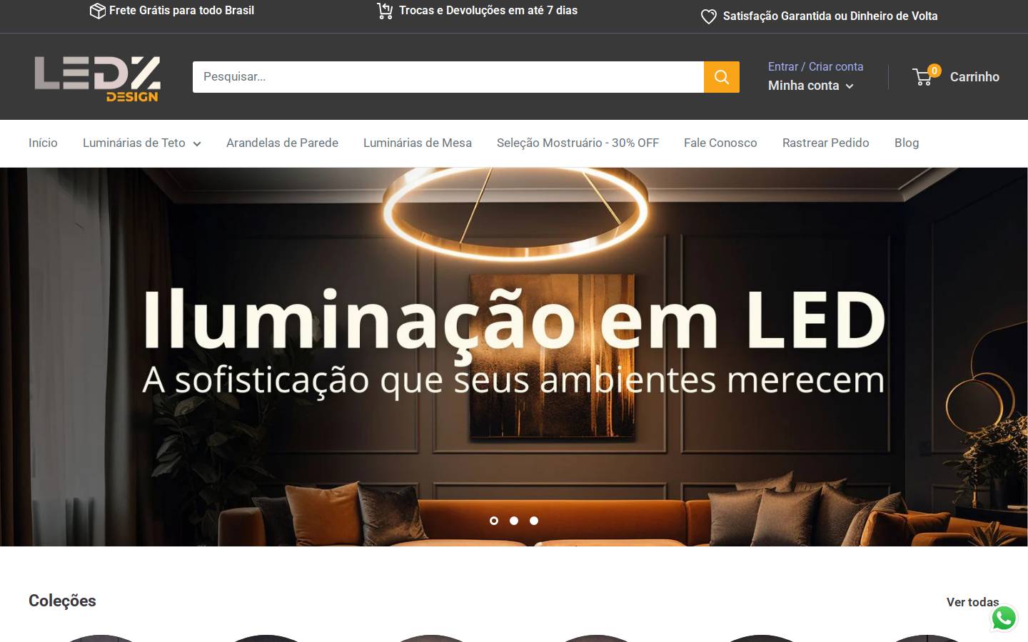 ledzdesign.com.br homepage screenshot