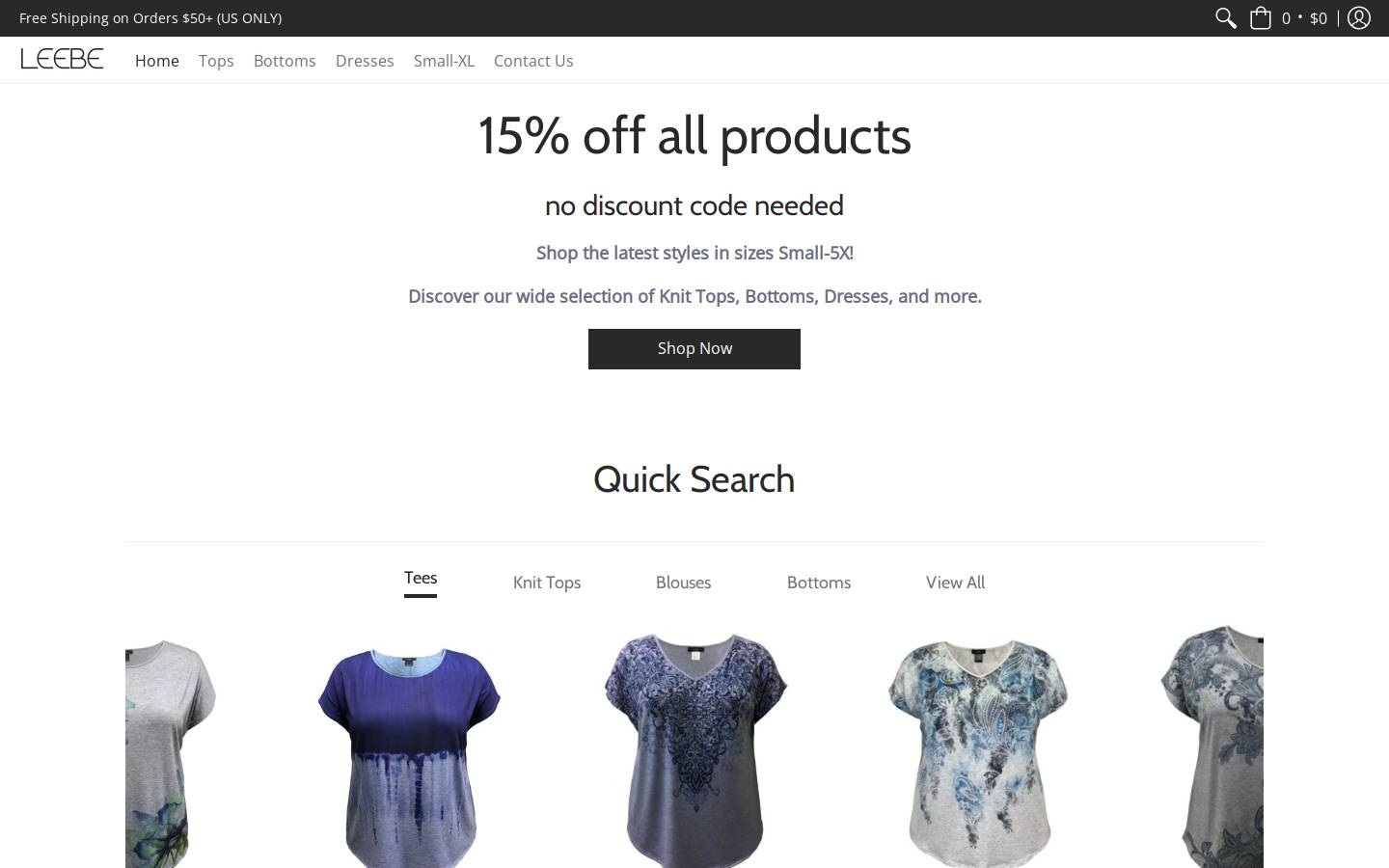 leebeapparel.com homepage screenshot