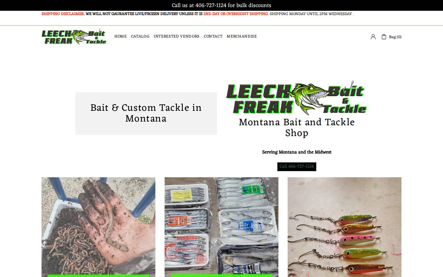 leechfreakbait.com homepage screenshot