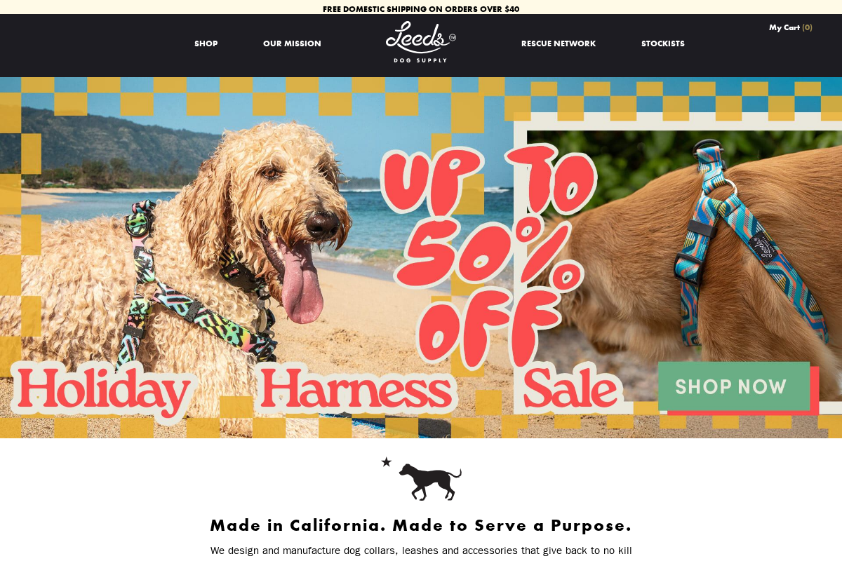 Leeds Dog Supply homepage screenshot