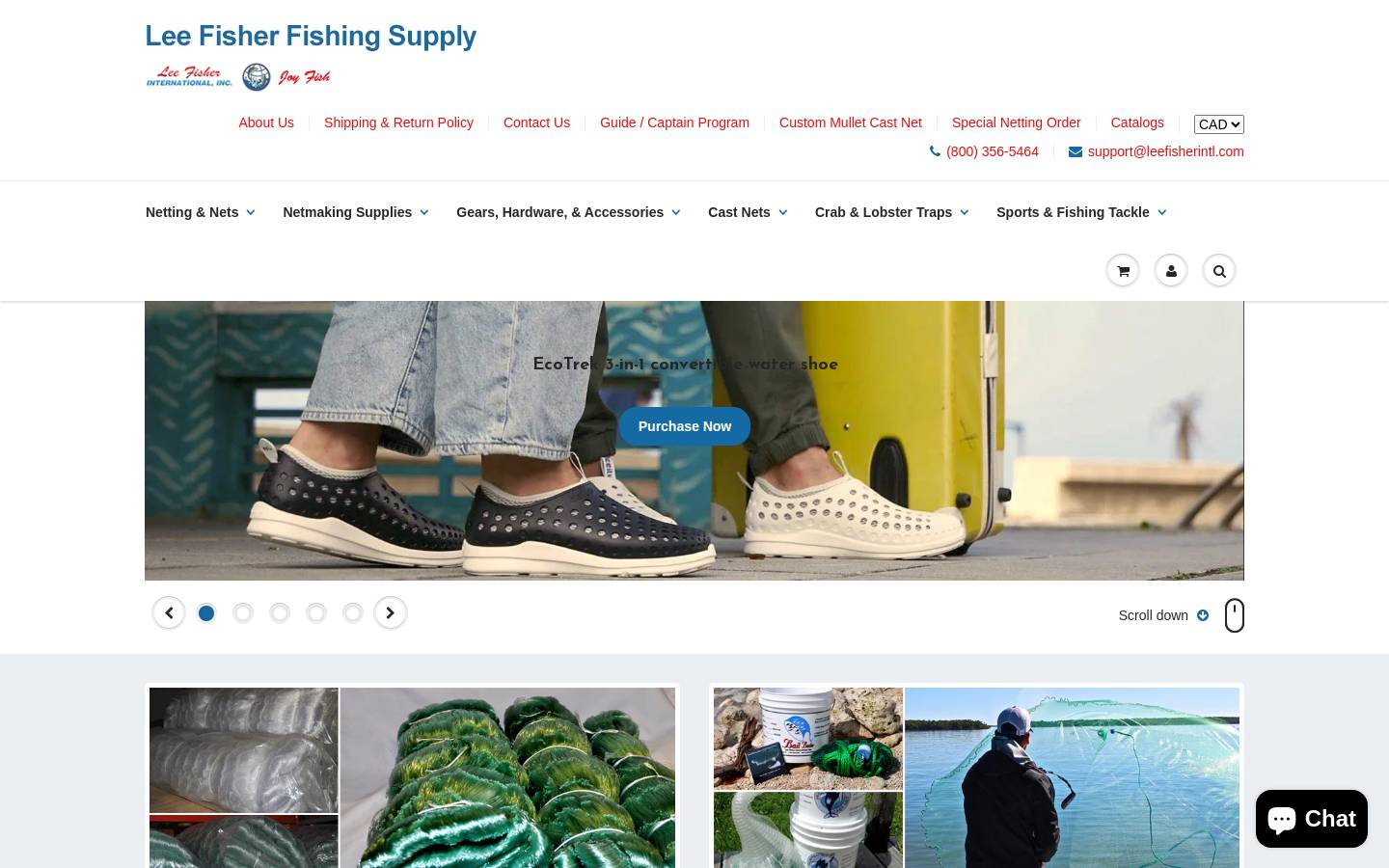leefisherfishing.com homepage screenshot