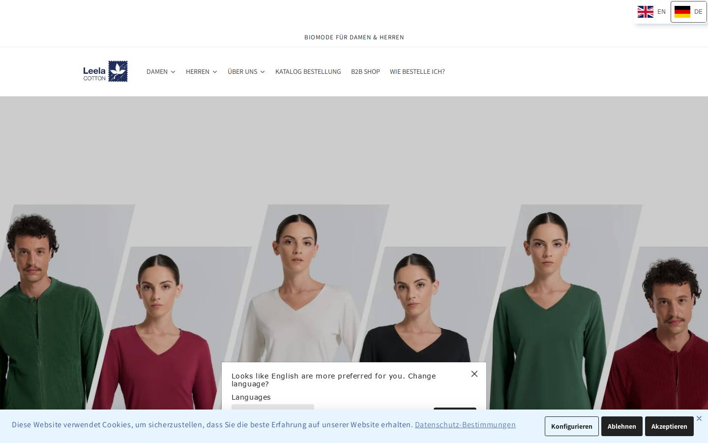 leelacotton.de homepage screenshot