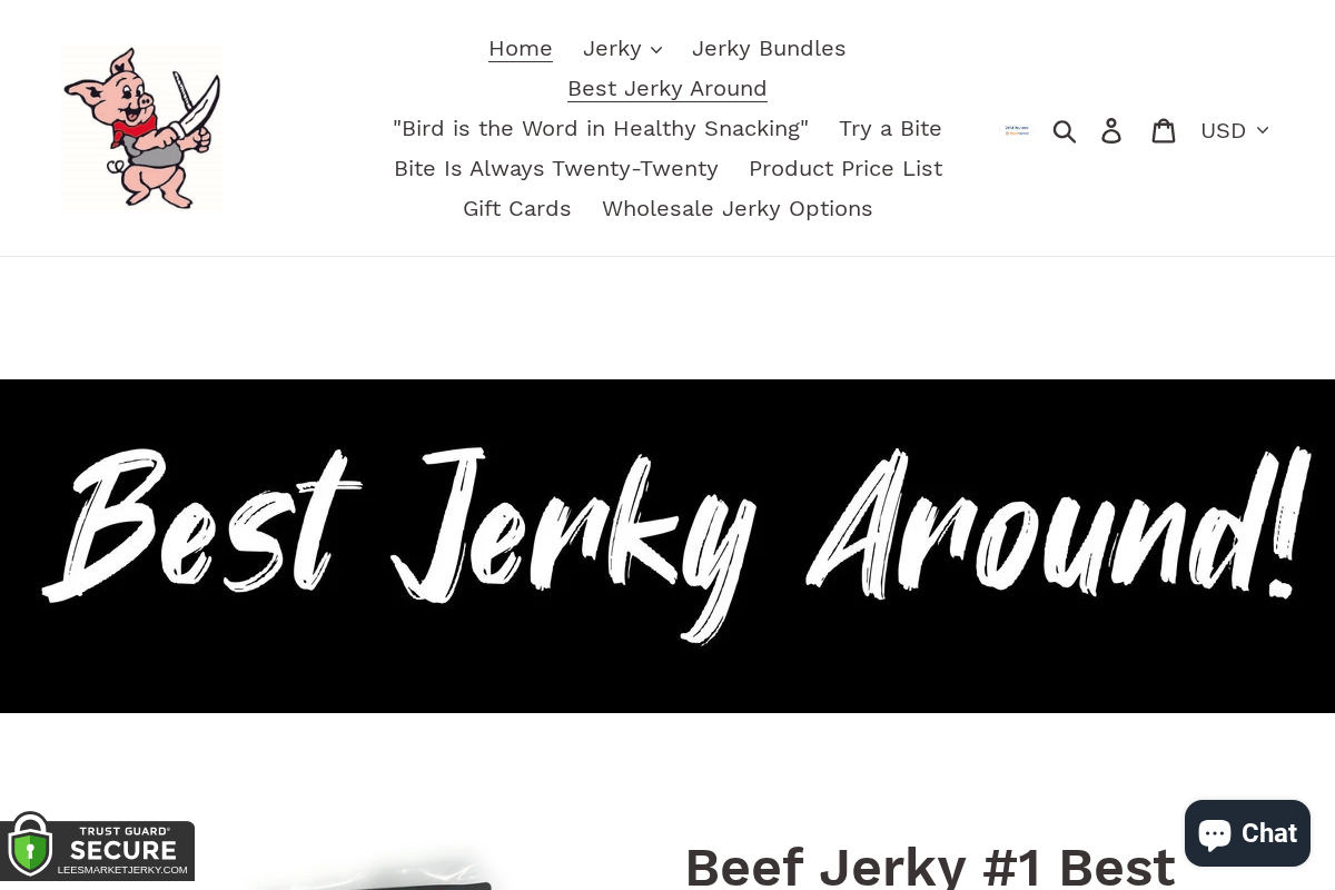 Lee's Market Jerky homepage screenshot