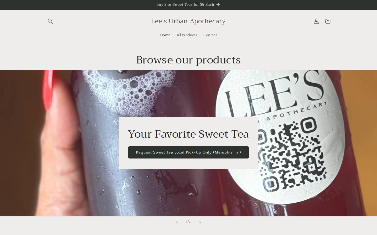leesurbanapothecary.com homepage screenshot