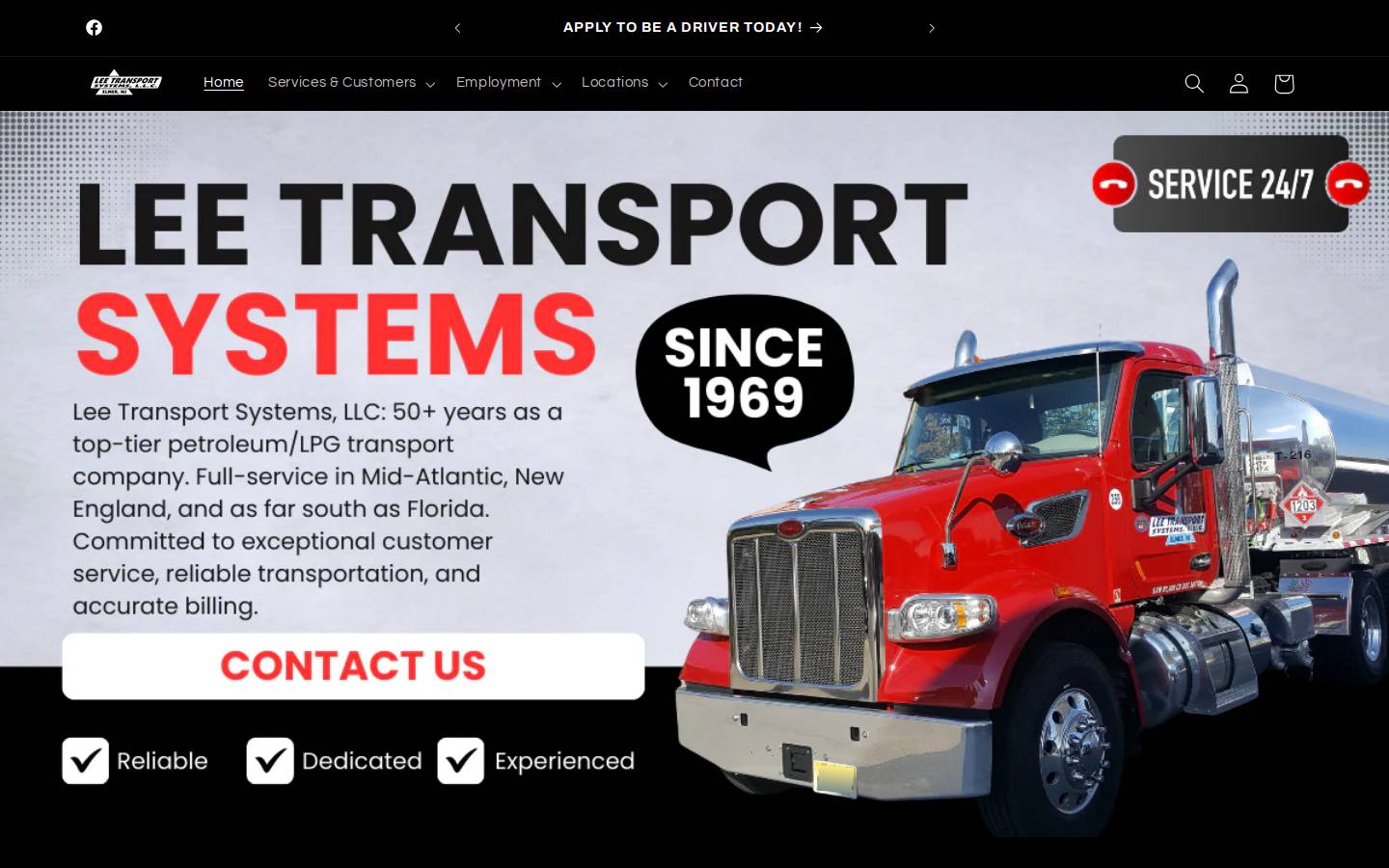 leetransportsystems.com homepage screenshot