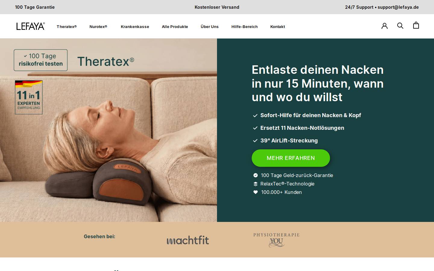 LEFAYA® homepage screenshot