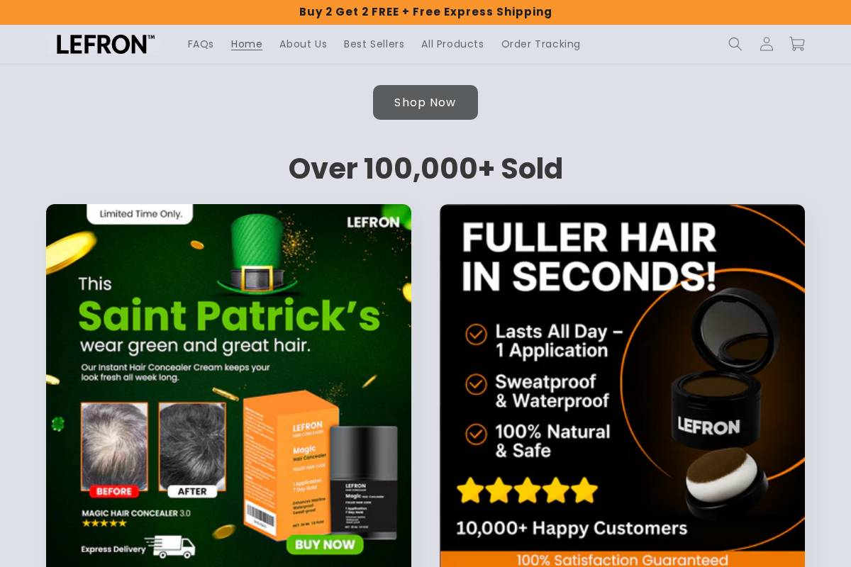 Lefron homepage screenshot