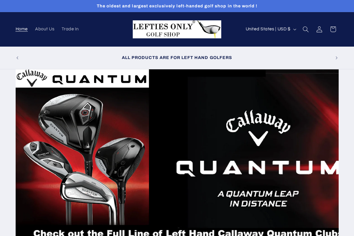 Lefties Only Golf Shop homepage screenshot