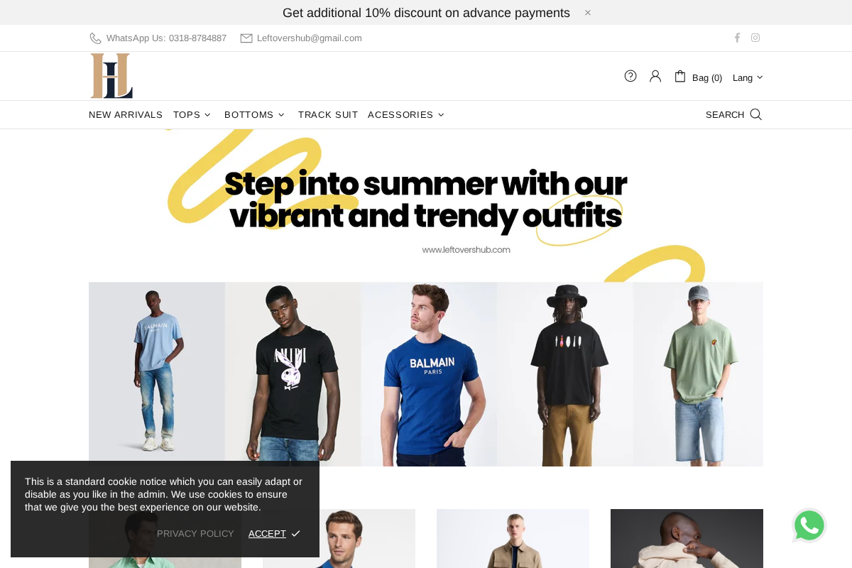 leftovershub.com homepage screenshot